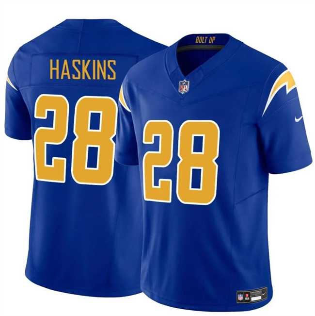 Men & Women & Youth Los Angeles Chargers #28 Hassan Haskins Royal 2024 F.U.S.E Vapor Limited Stitched Jersey->los angeles chargers->NFL Jersey